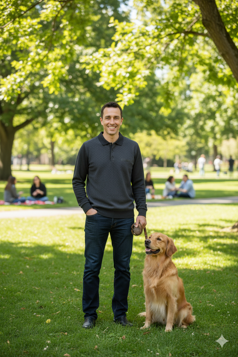 Erkek Kışlık Kazak Pamuklu Düğmeli Polo Yaka Cepli Uzun Kollu Klasik Desenli Rahat Kesim