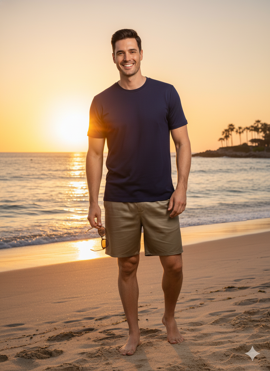 Oppland Erkek Saten Kumaş Şort Düz Renk Beli Lastikli Cepsiz Rahat Kesim Hafif Kumaş