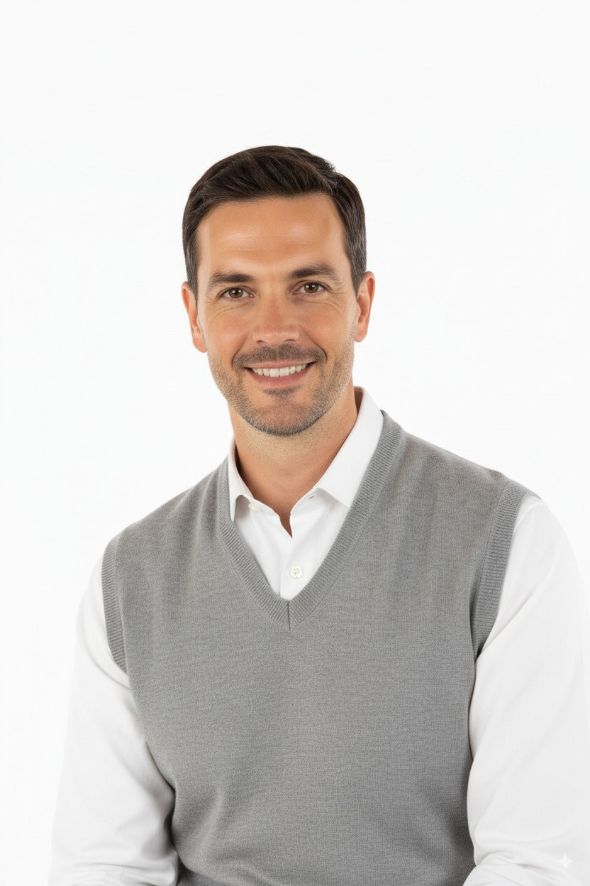 Erkek V Yakalı Düz Renk Klasik Model Rahat Kesim Tam Kalıp Ince Yünlü Dokuma Süveter