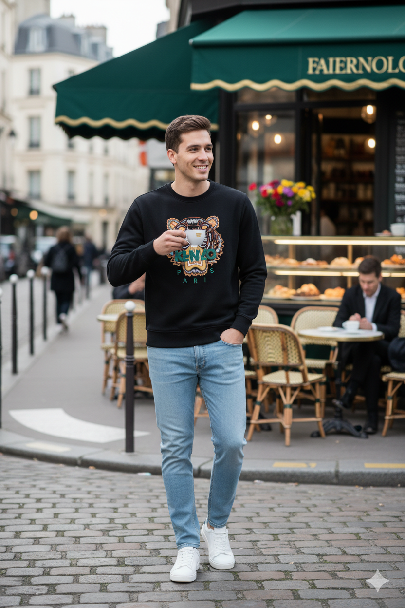 Oppland Erkek Sweatshirt Regular Fit Pamuklu Kumaş iki iplik OPES26KNZMOD13