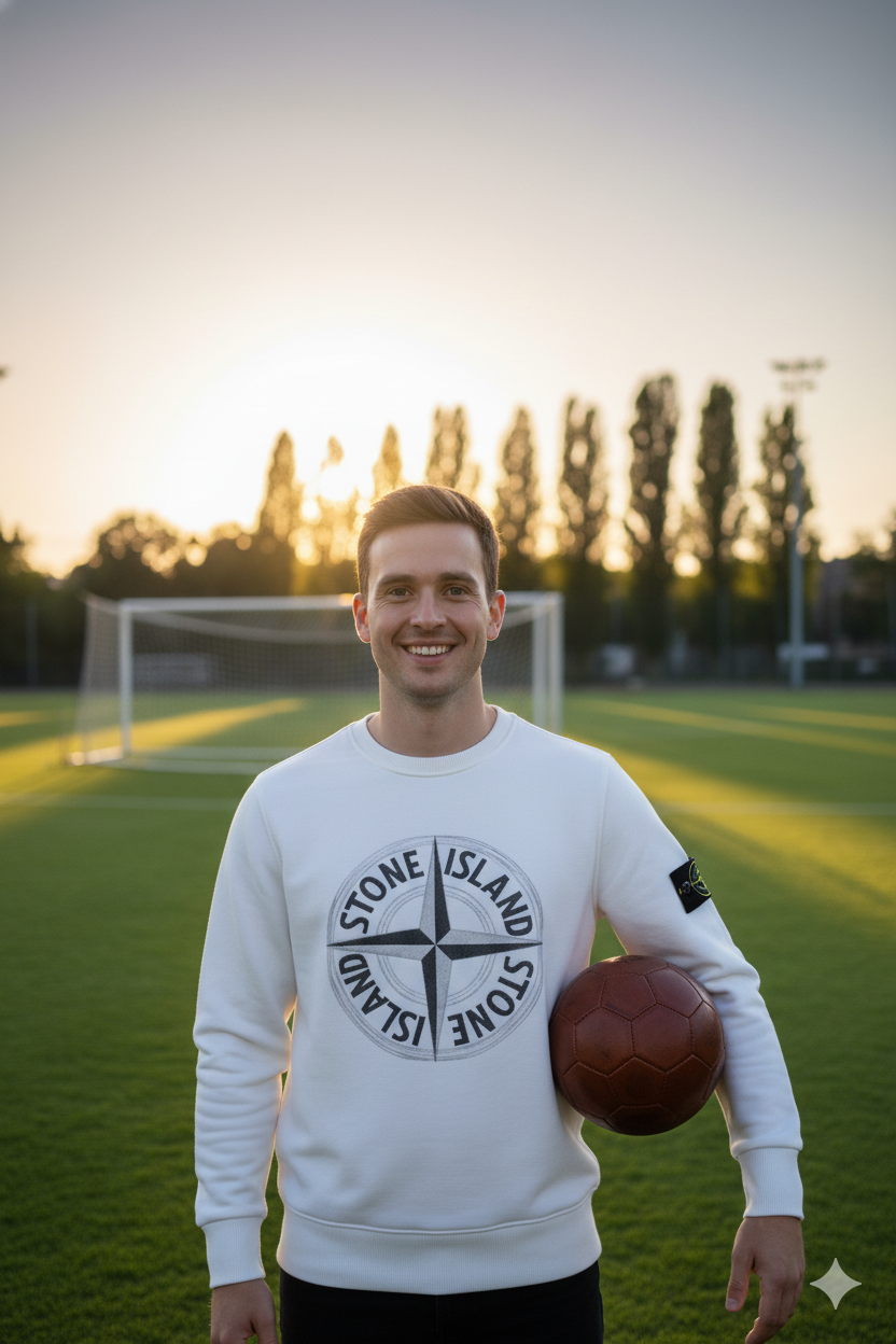 Erkek Mevsimlik Stone Premium Pamuklu Kumaş iki iplik Sweatshirt Logolu Model Regular Fit