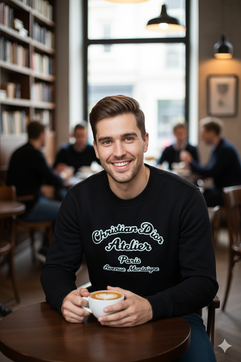 Erkek Mevsimlik   Pamuklu Kumaş iki iplik Sweatshirt Logolu Model Regular Fit