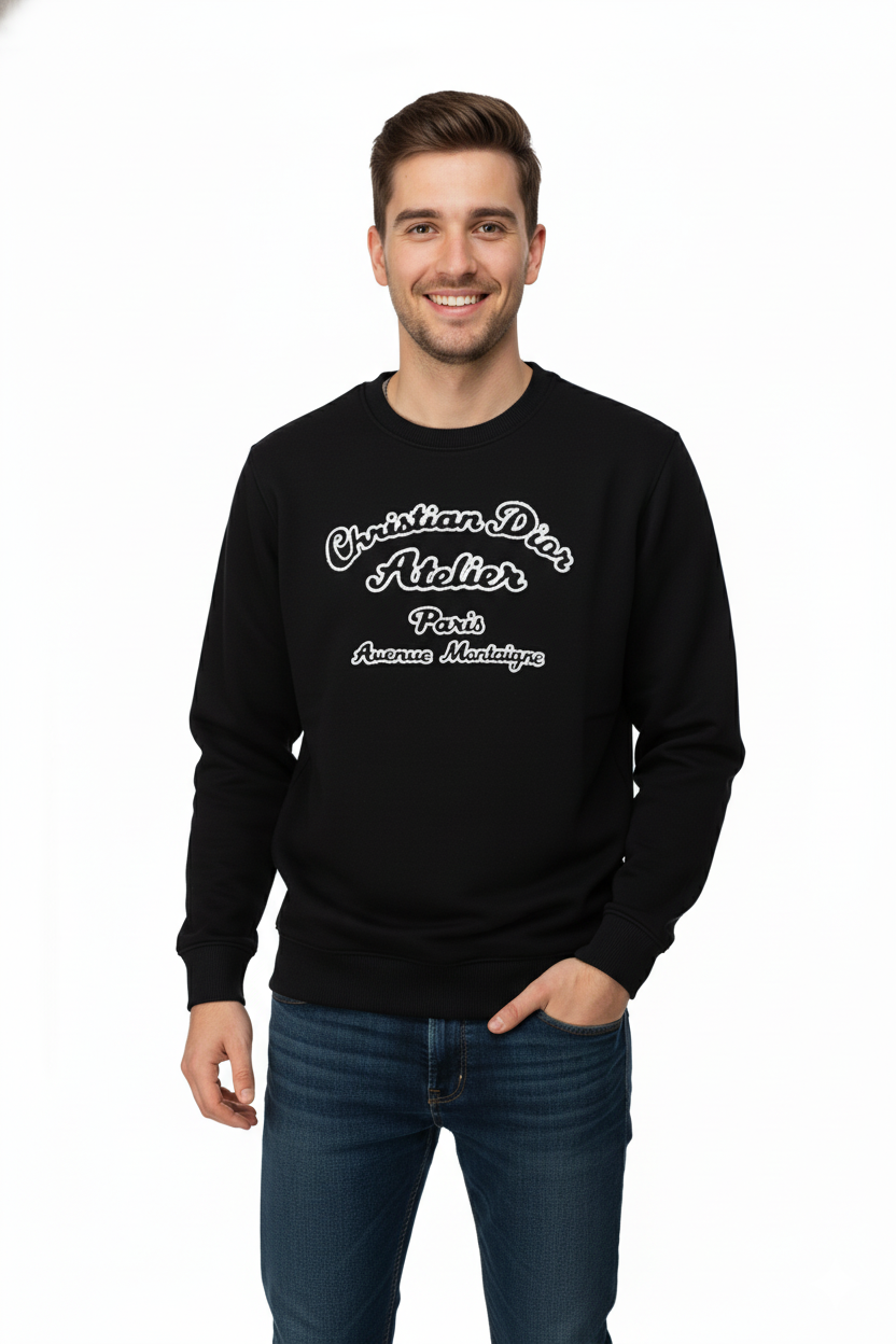 Erkek Mevsimlik   Pamuklu Kumaş iki iplik Sweatshirt Logolu Model Regular Fit