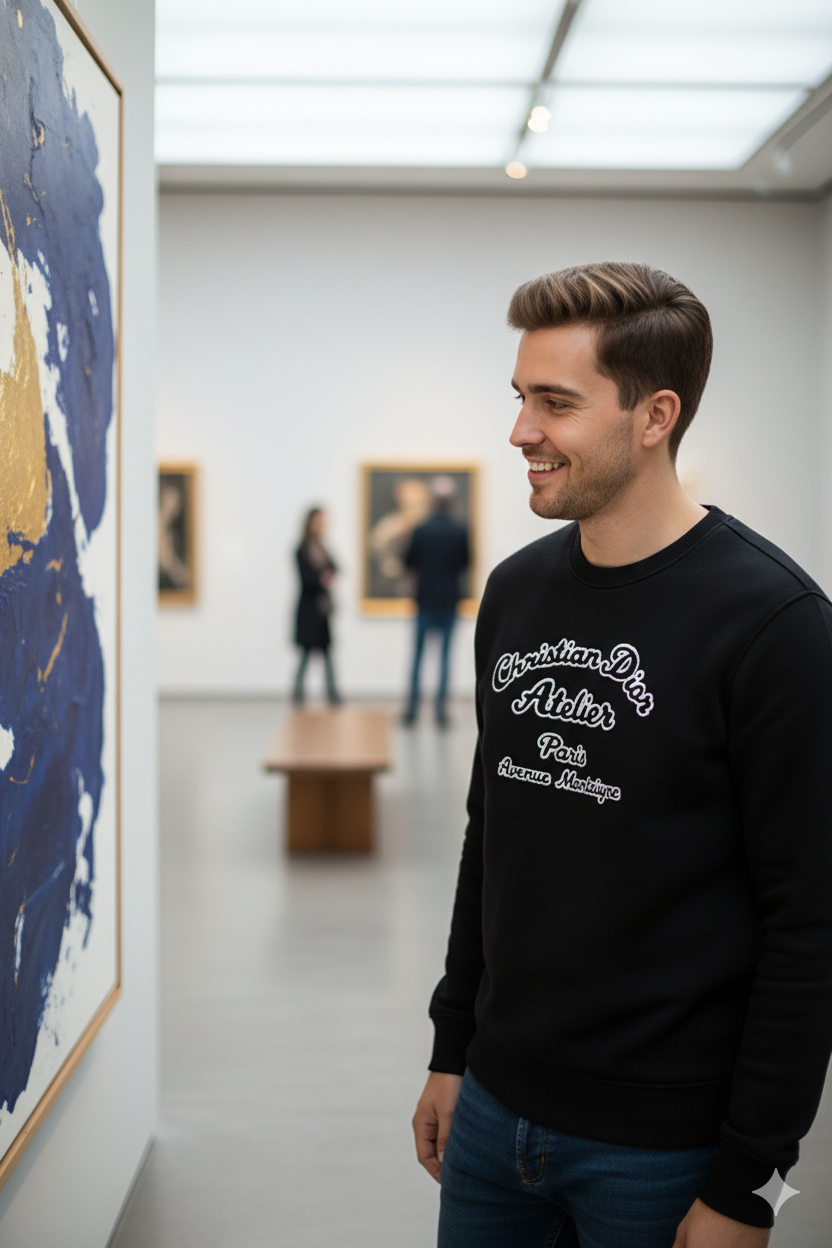 Erkek Mevsimlik   Pamuklu Kumaş iki iplik Sweatshirt Logolu Model Regular Fit