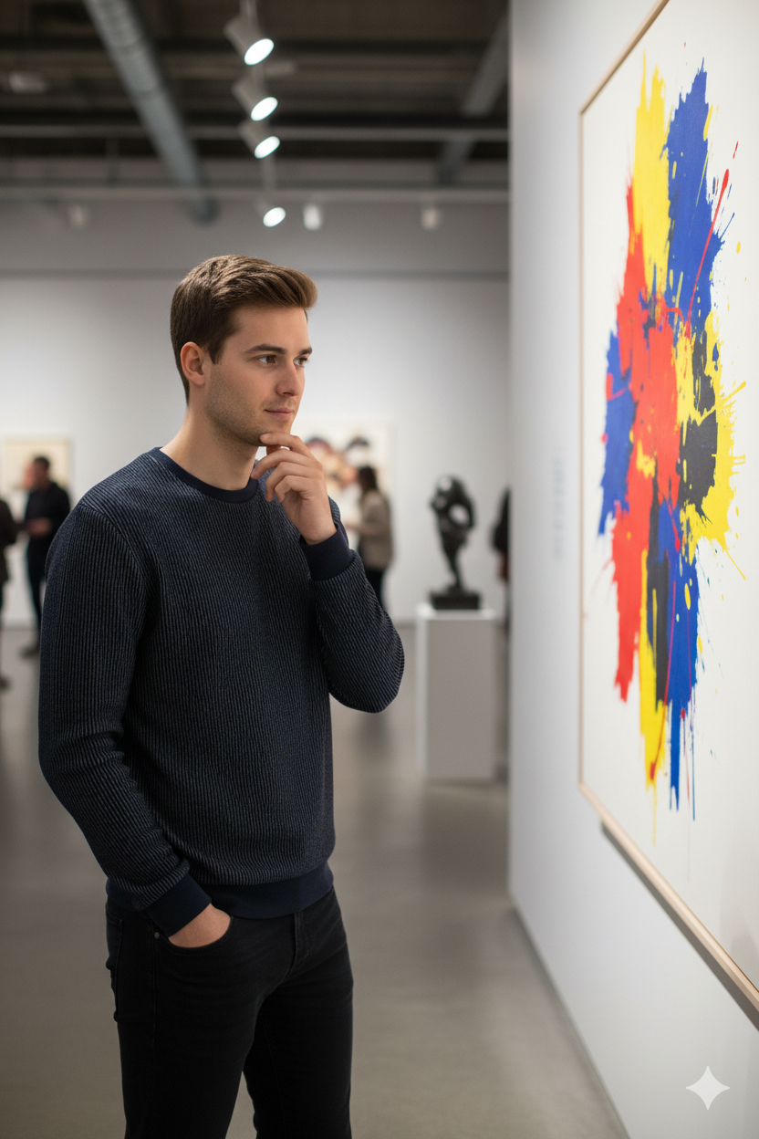 Erkek Mevsimlik Doğal Pamuklu Sweatshirt Bisiklet Yaka Çizgili Rahat Kesim Tam Kalıp