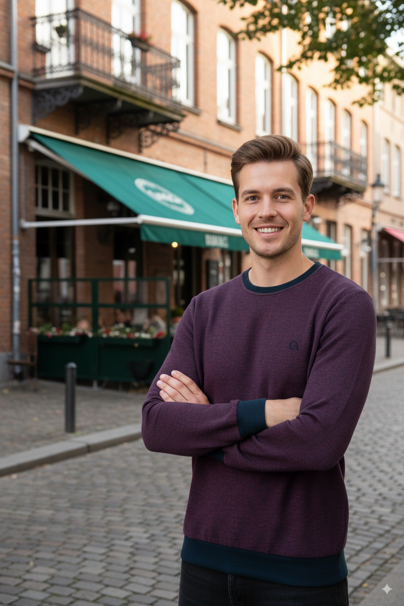 Erkek Kışlık Düğmeli Bisiklet Yaka Armalı Uzun Kollu Kırçıllı Şardonlu Pamuklu Dokuma Kazak