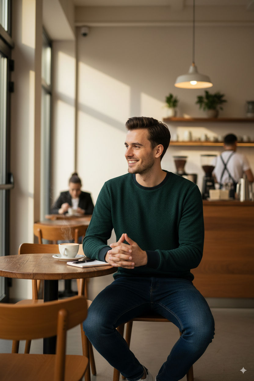 Erkek Kışlık Düğmeli Bisiklet Yaka Armalı Uzun Kollu Kırçıllı Şardonlu Pamuklu Dokuma Kazak