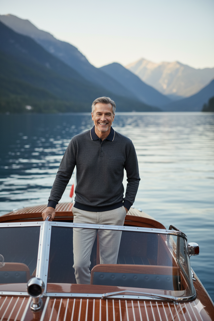 Erkek Kışlık Polo Yaka Kazak Pamuklu Örme Klasik Pıtırcık Selanik Düğmeli Fleto Cepli Rahat