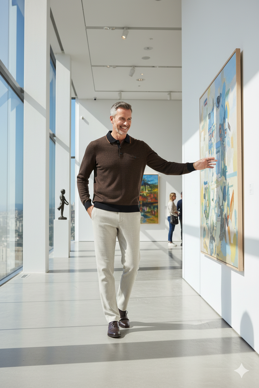 Erkek Kışlık Polo Yaka Kazak Pamuklu Örme Klasik Pıtırcık Selanik Düğmeli Fleto Cepli Rahat