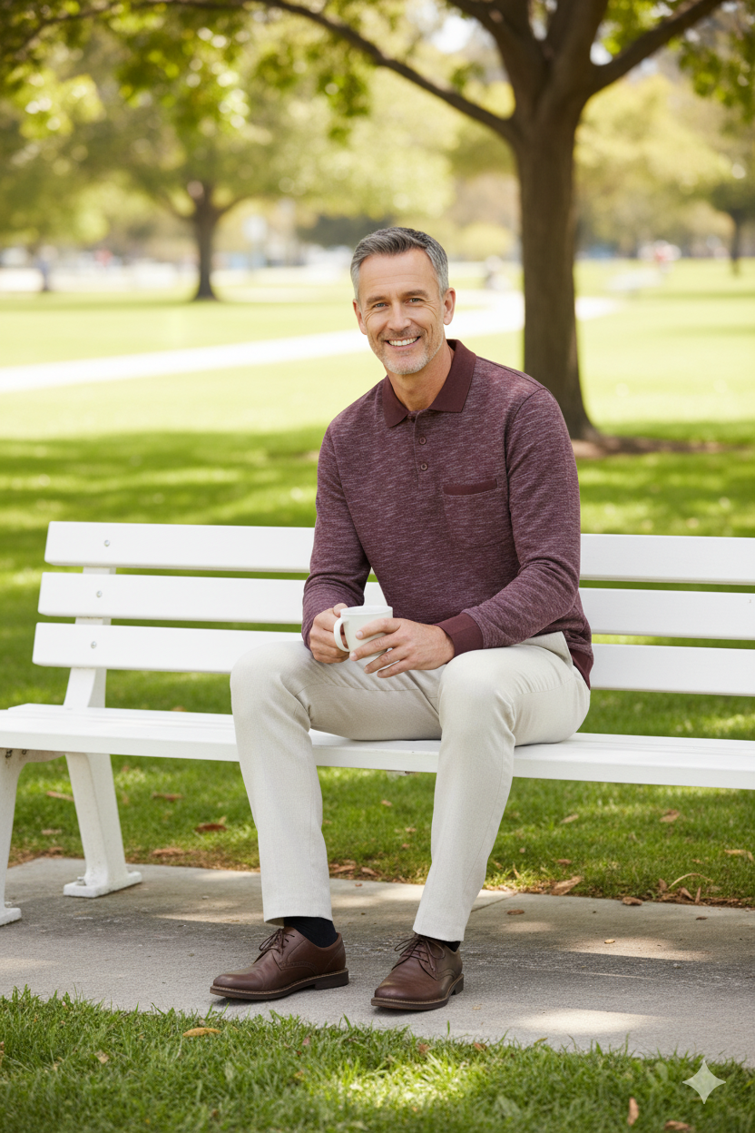 Erkek Kışlık Polo Yaka Kazak Pamuklu Örme Klasik Kırçıllı Selanik Düğmeli Fleto Cepli Rahat