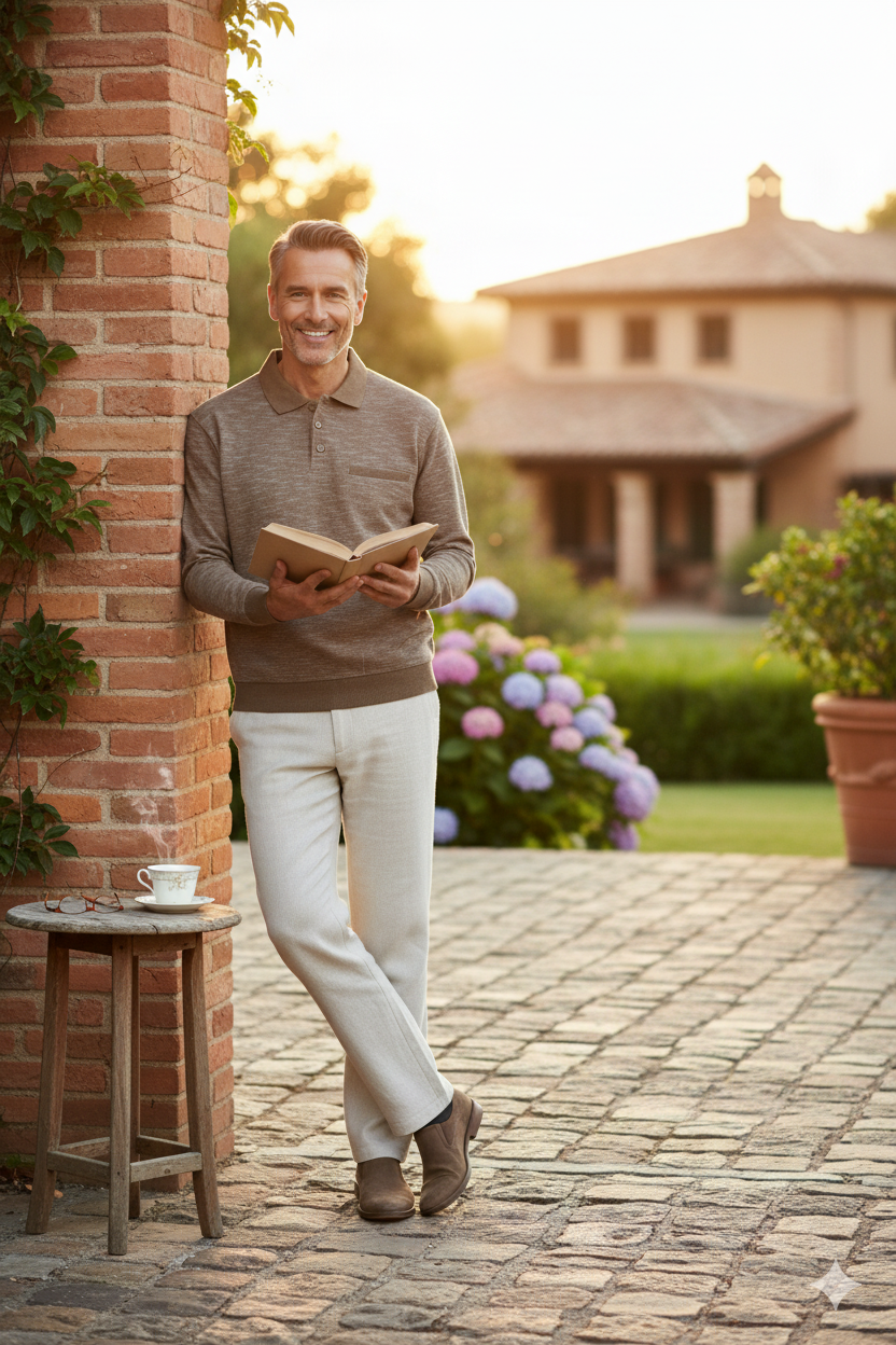 Erkek Kışlık Polo Yaka Kazak Pamuklu Örme Klasik Kırçıllı Selanik Düğmeli Fleto Cepli Rahat