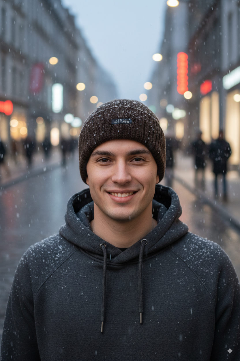 Erkek Kışlık Kalın Bere Pamuklu Katlamalı Stone Model Sıcak Tutar Esnek Rüzgar Geçirmez