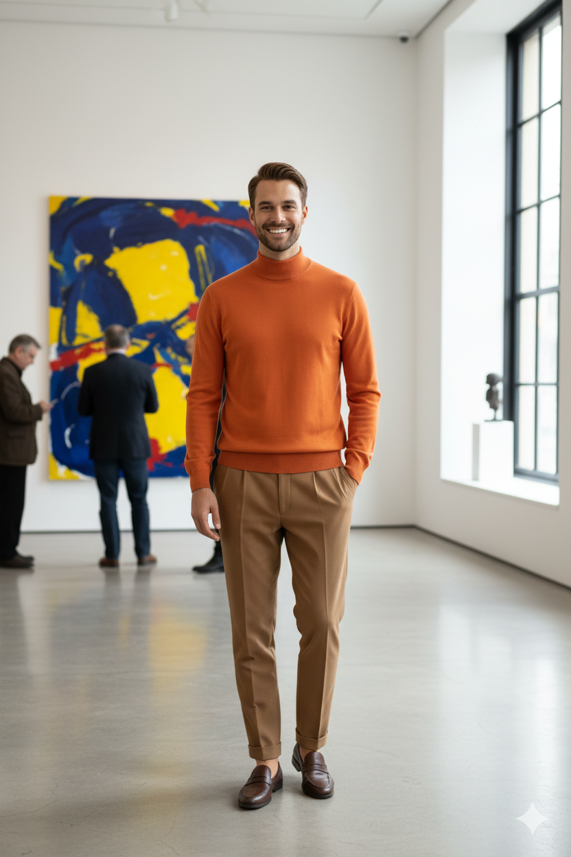 Erkek Kışlık Yarım Balıkçı Yaka Kazak Pamuklu Marina Örme Uzun Kollu Düz Renk Rahat Kesim