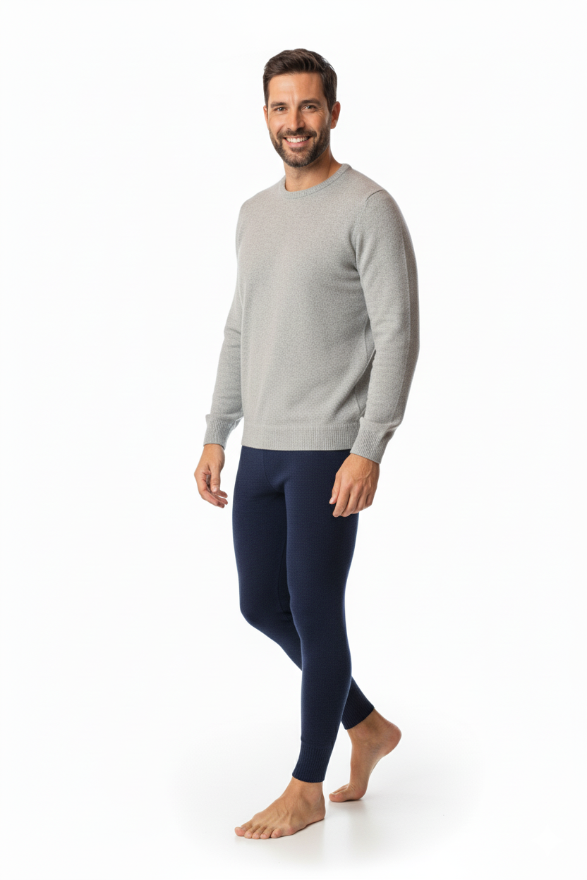 Erkek Kışlık Yünlü Termal İçlik Kalın Triko Örme Düz Renk Sıcak Tutar Rahat Tam Kalıp