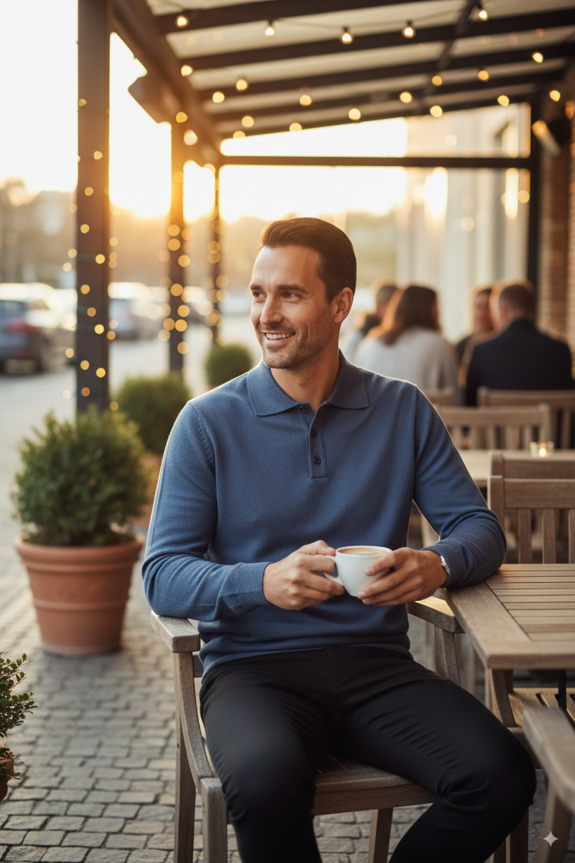 Erkek Yünlü Dokuma Kazak Cepsiz Polo Yaka Düz Renk Klasik Model Rahat Kesim Tam Kalıp