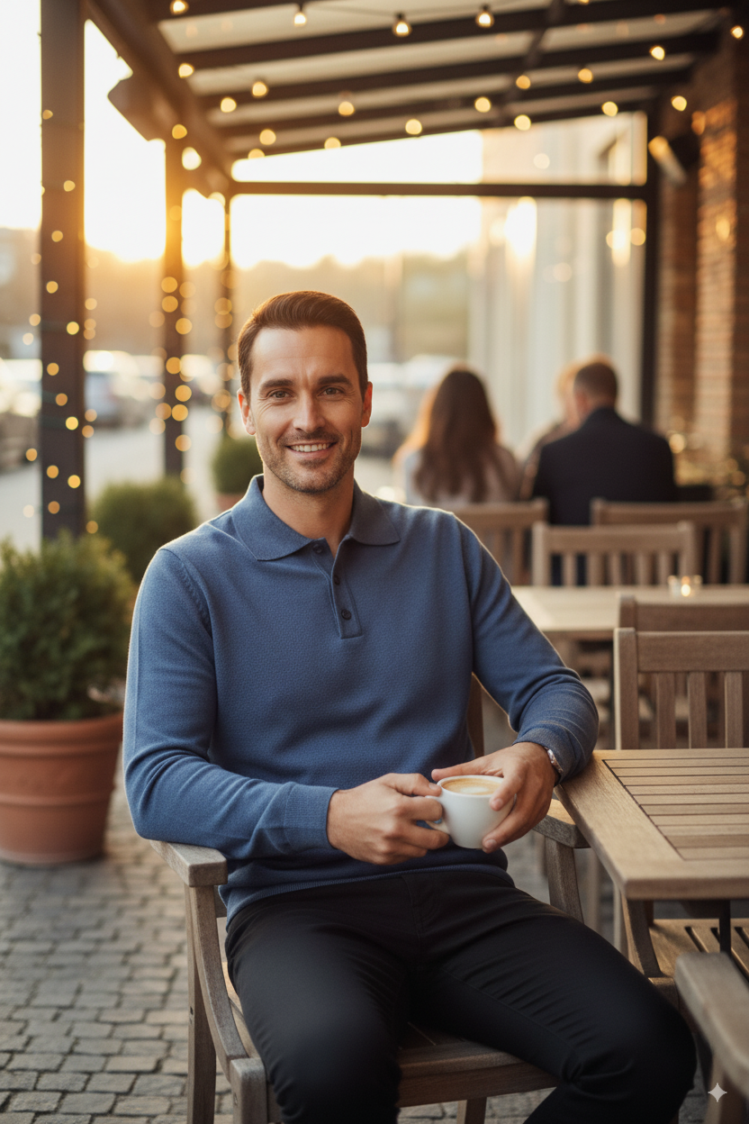 Erkek Yünlü Dokuma Kazak Cepsiz Polo Yaka Düz Renk Klasik Model Rahat Kesim Tam Kalıp