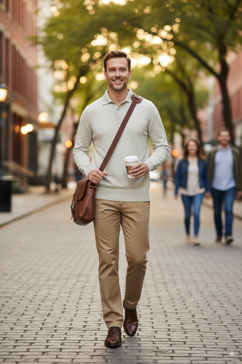 Erkek Yünlü Dokuma Kazak Cepsiz Polo Yaka Düz Renk Klasik Model Rahat Kesim Tam Kalıp