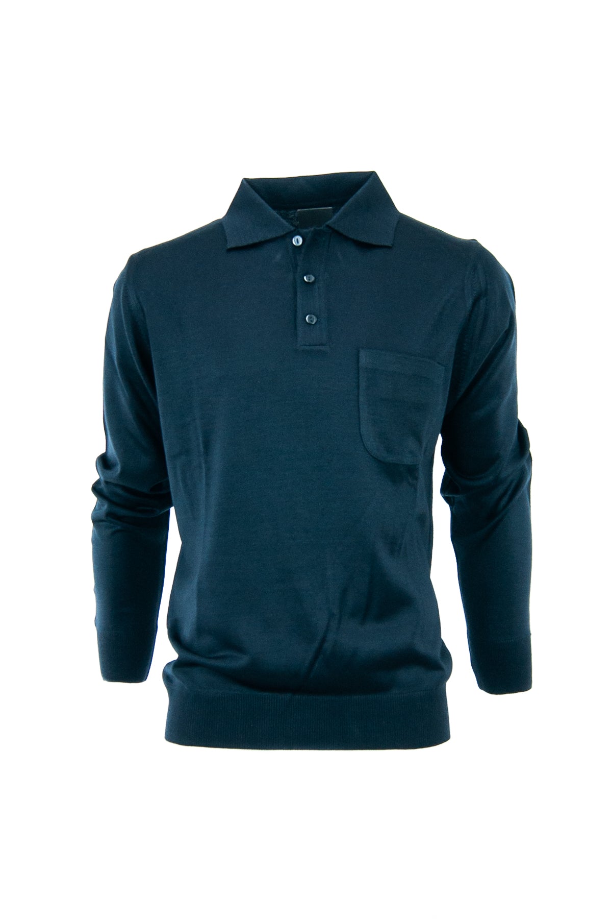 Oppland Erkek Kazak Premium Yün Tarzı Klasik Polo Yaka Düğmeli Cepli Rahat Tam Kalıp