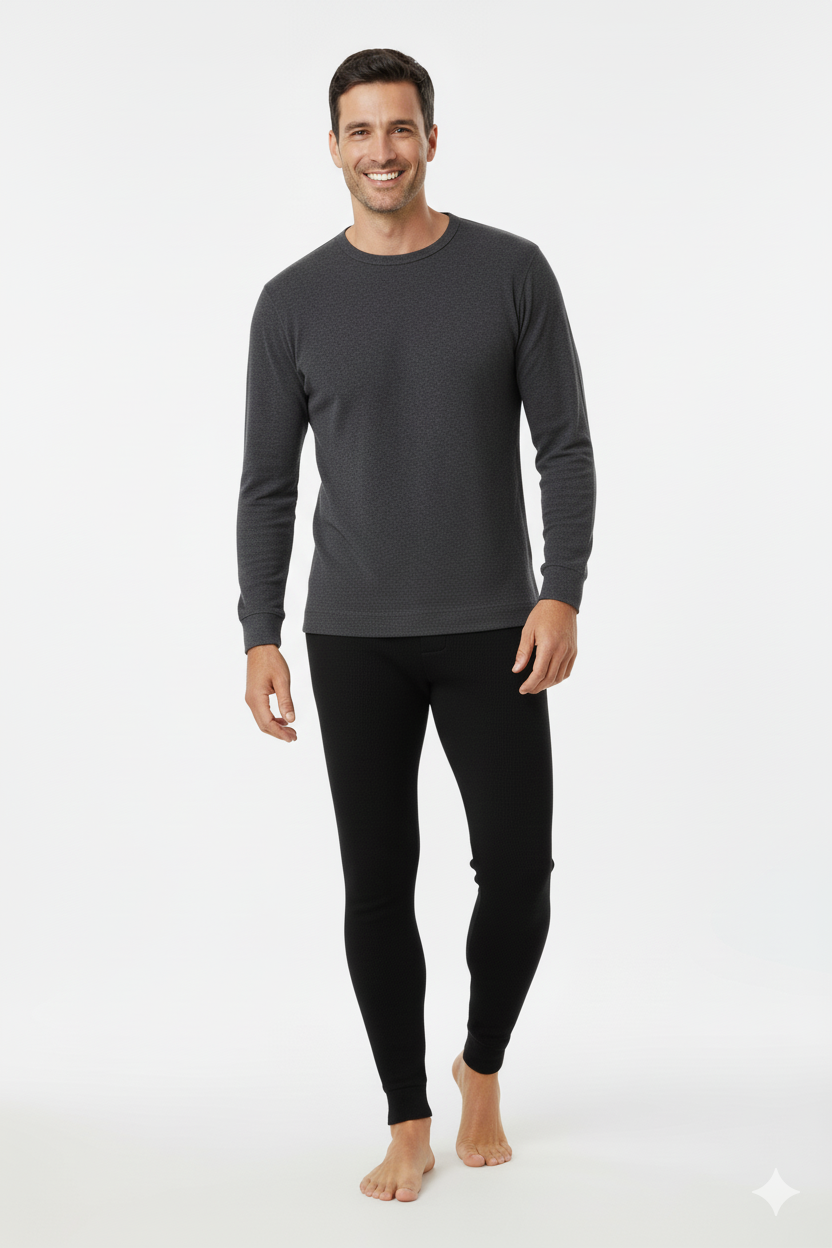 Erkek Kışlık Yünlü Termal İçlik Kalın Triko Örme Düz Renk Sıcak Tutar Rahat Tam Kalıp