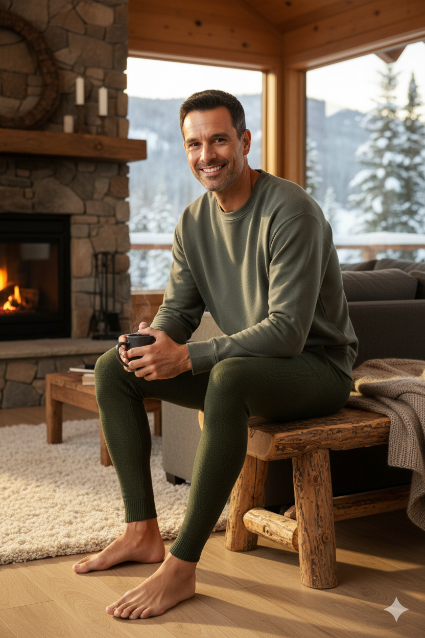 Erkek Kışlık Yünlü Termal İçlik Kalın Triko Örme Düz Renk Sıcak Tutar Rahat Tam Kalıp