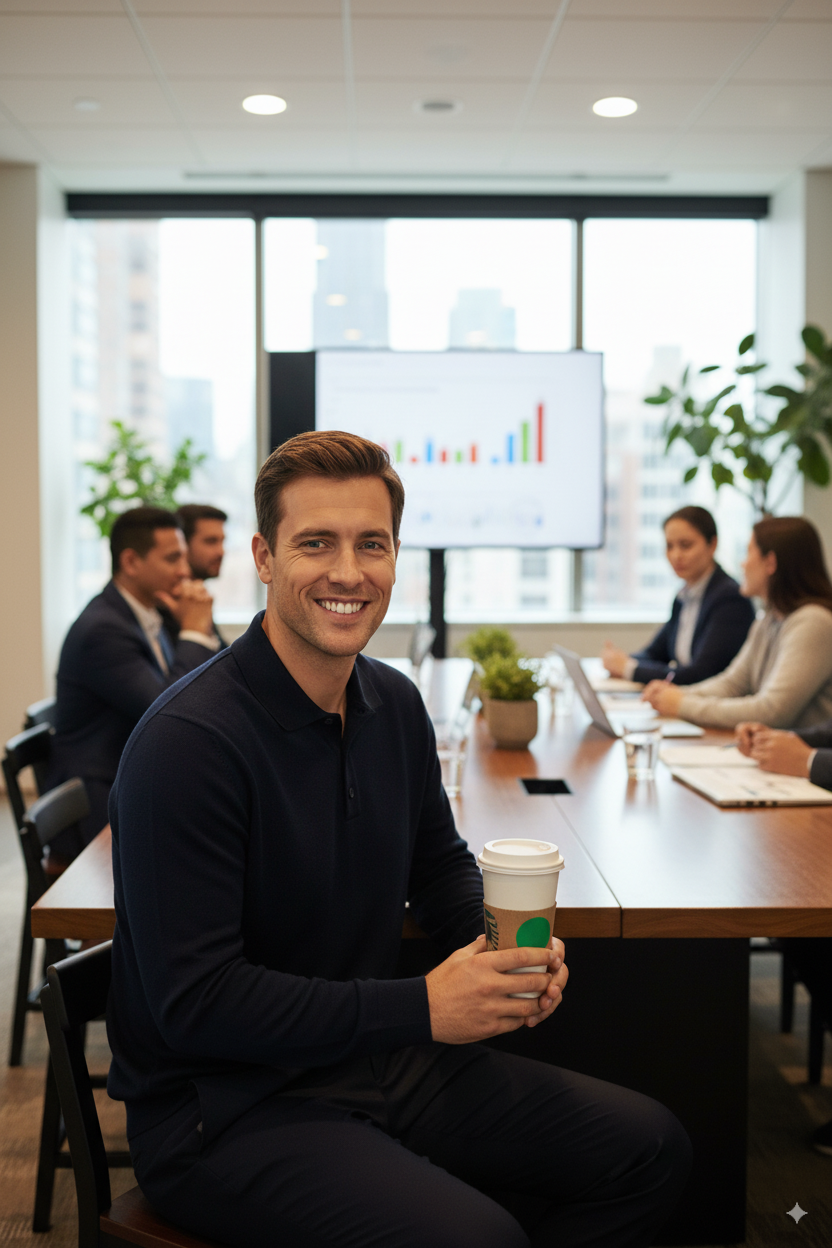 Erkek Yünlü Dokuma Kazak Cepsiz Polo Yaka Düz Renk Klasik Model Rahat Kesim Tam Kalıp