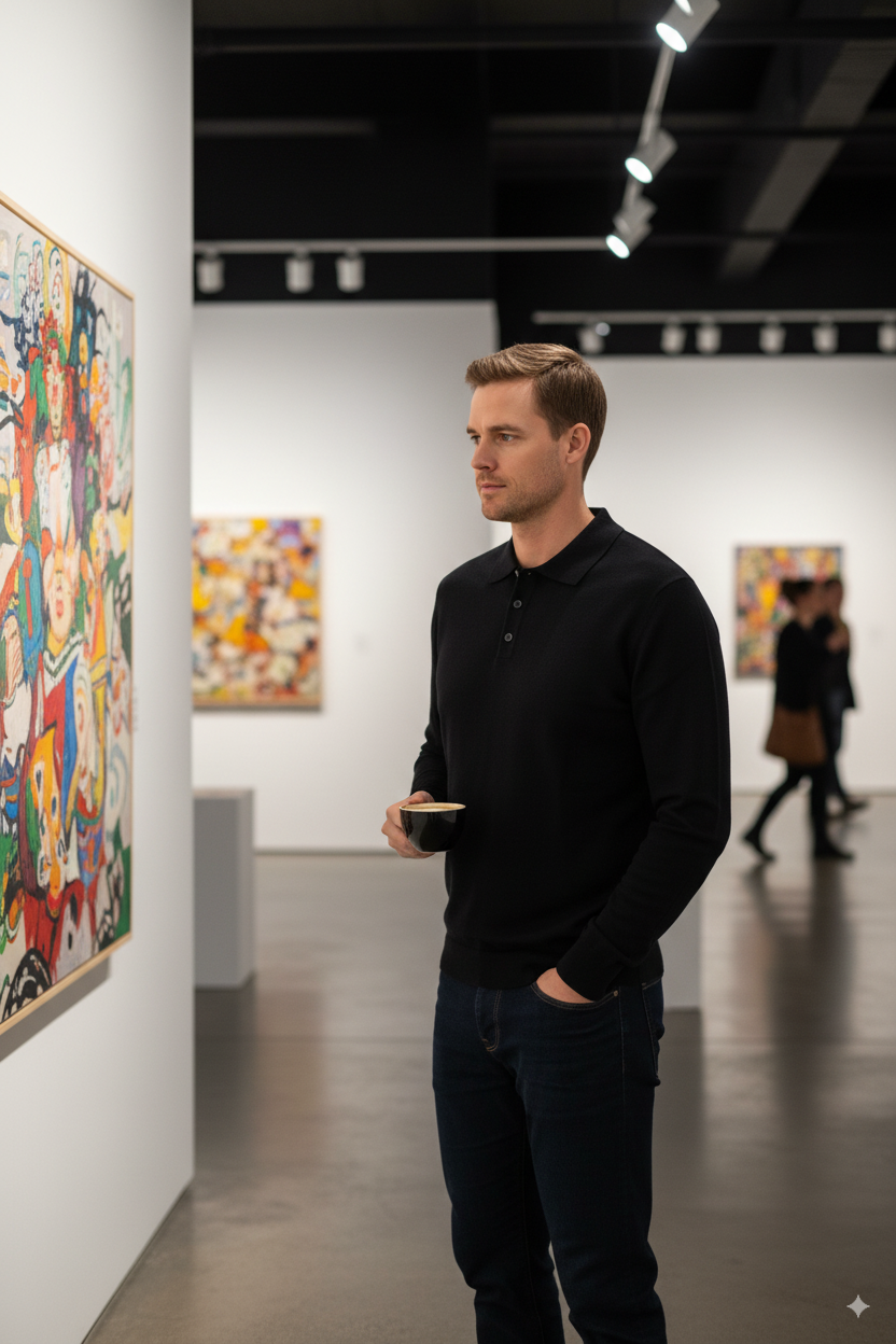 Erkek Yünlü Dokuma Kazak Cepsiz Polo Yaka Düz Renk Klasik Model Rahat Kesim Tam Kalıp