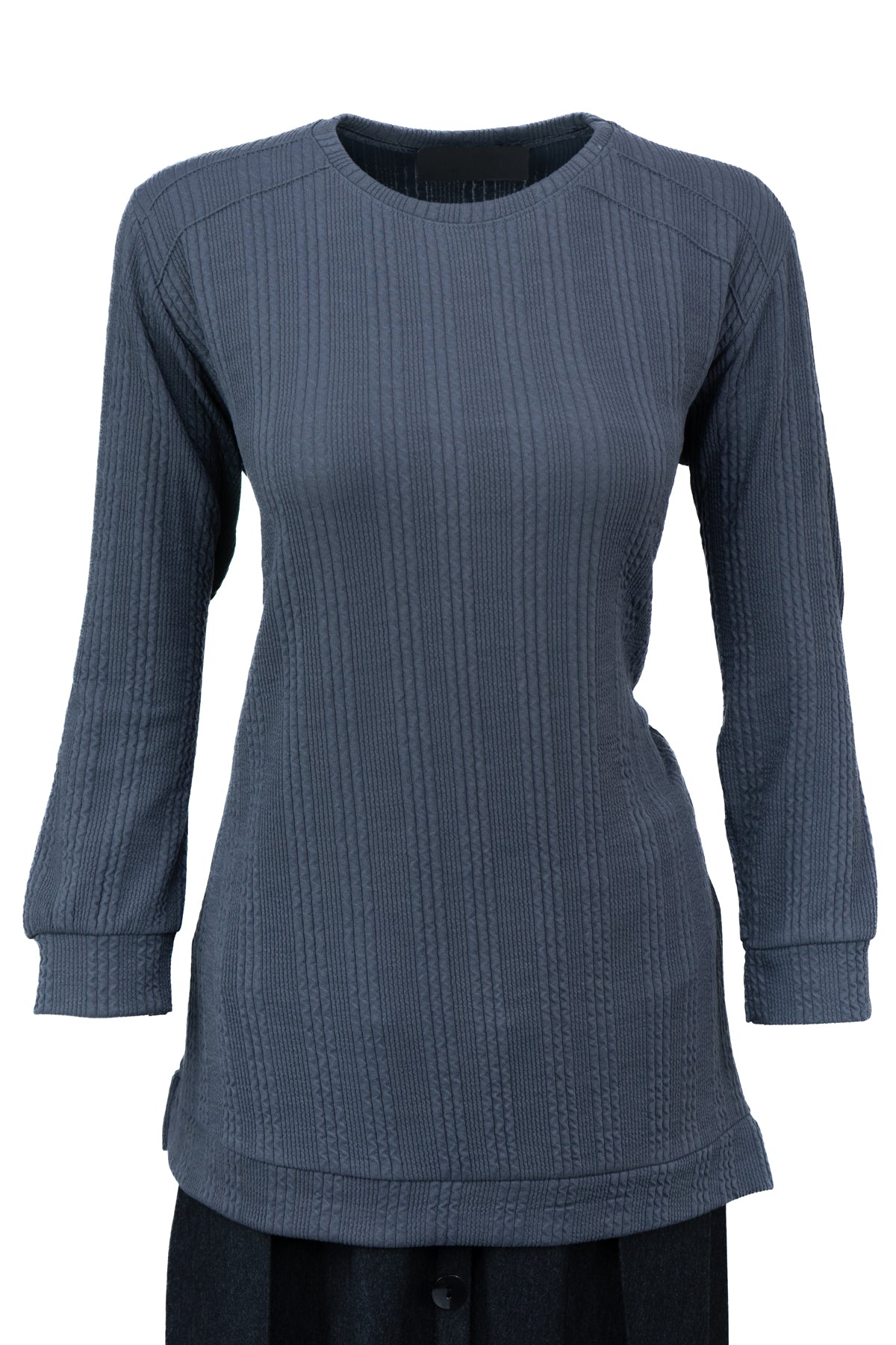 Kadın Kışlık Kazak Pamuklu Burgulu Kumaş Bisiklet Yaka Likralı Kendinden Desenli Rahat