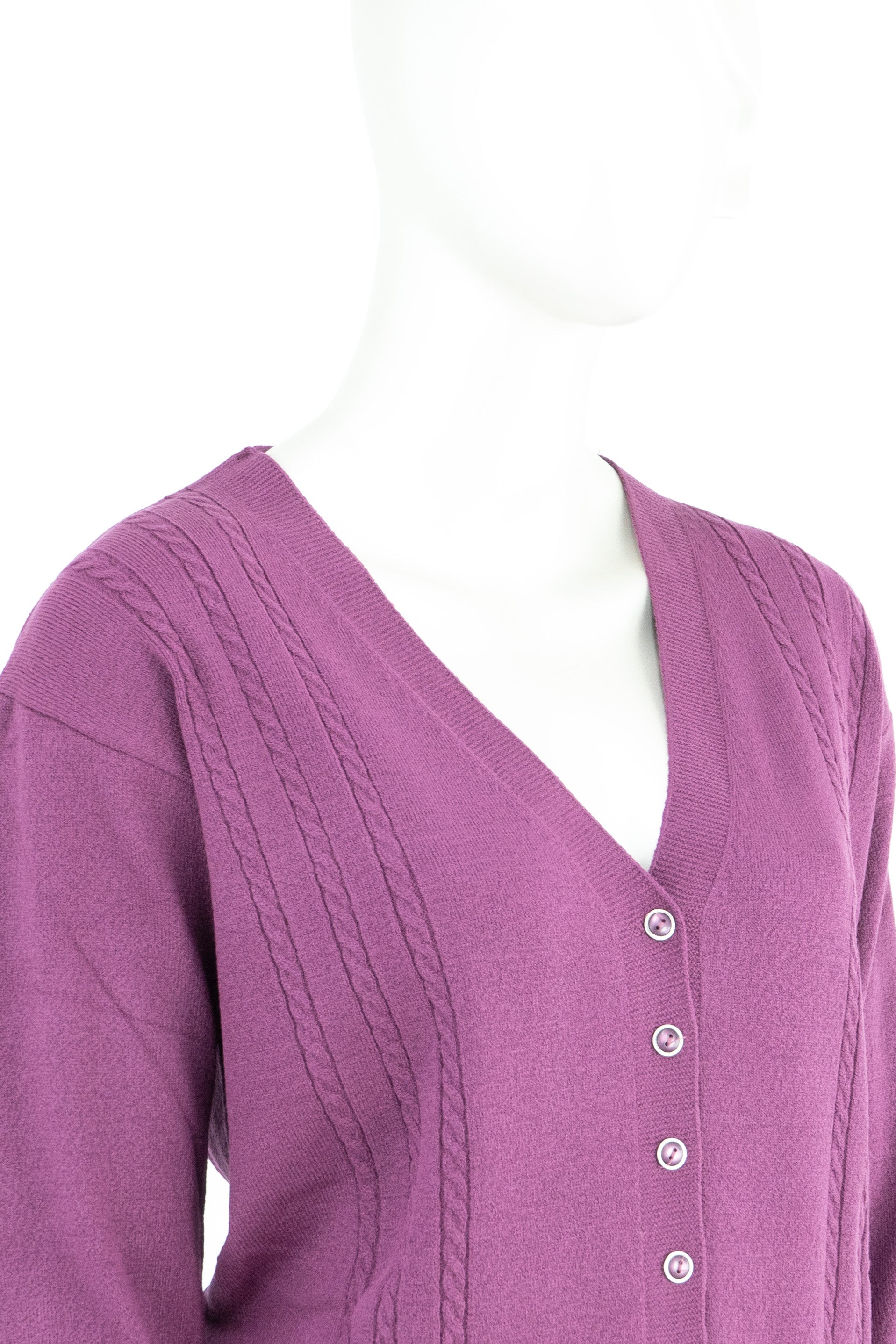 Oppland Kadın Kışlık Örgü Desenli Düğmeli Çift Cepli Uzun Kollu Normal Kesim Likralı Kardelen Dokuma Anne Hırka