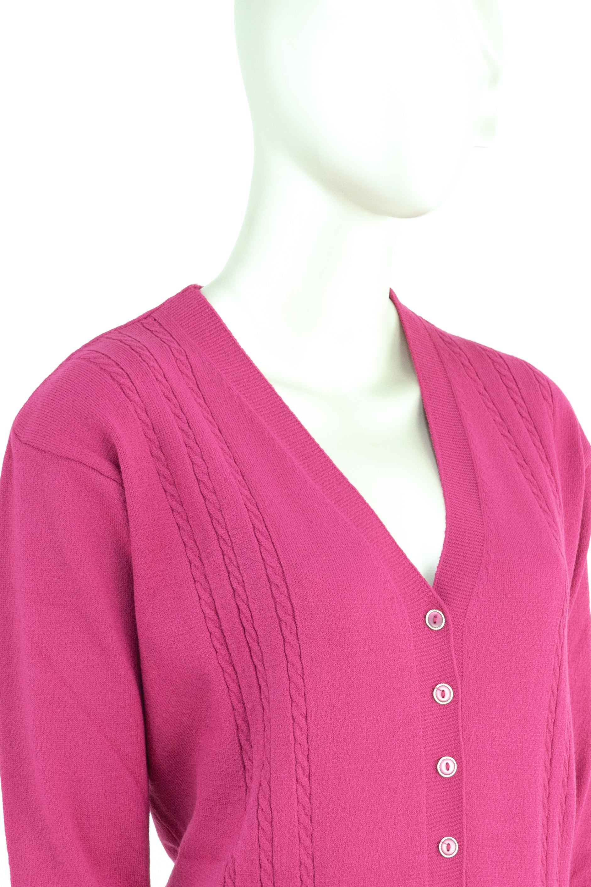 Oppland Kadın Kışlık Örgü Desenli Düğmeli Çift Cepli Uzun Kollu Normal Kesim Likralı Kardelen Dokuma Anne Hırka