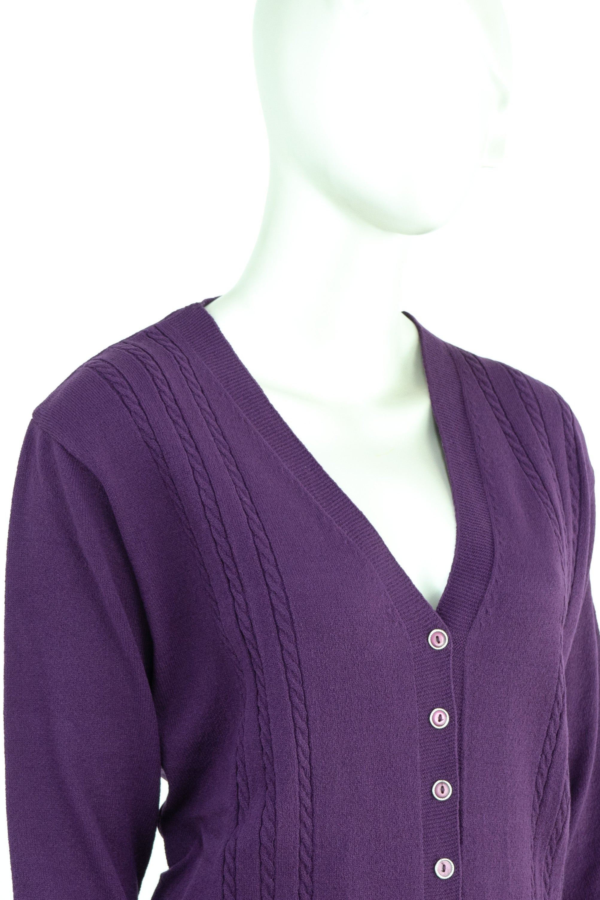 Oppland Kadın Kışlık Örgü Desenli Düğmeli Çift Cepli Uzun Kollu Normal Kesim Likralı Kardelen Dokuma Anne Hırka