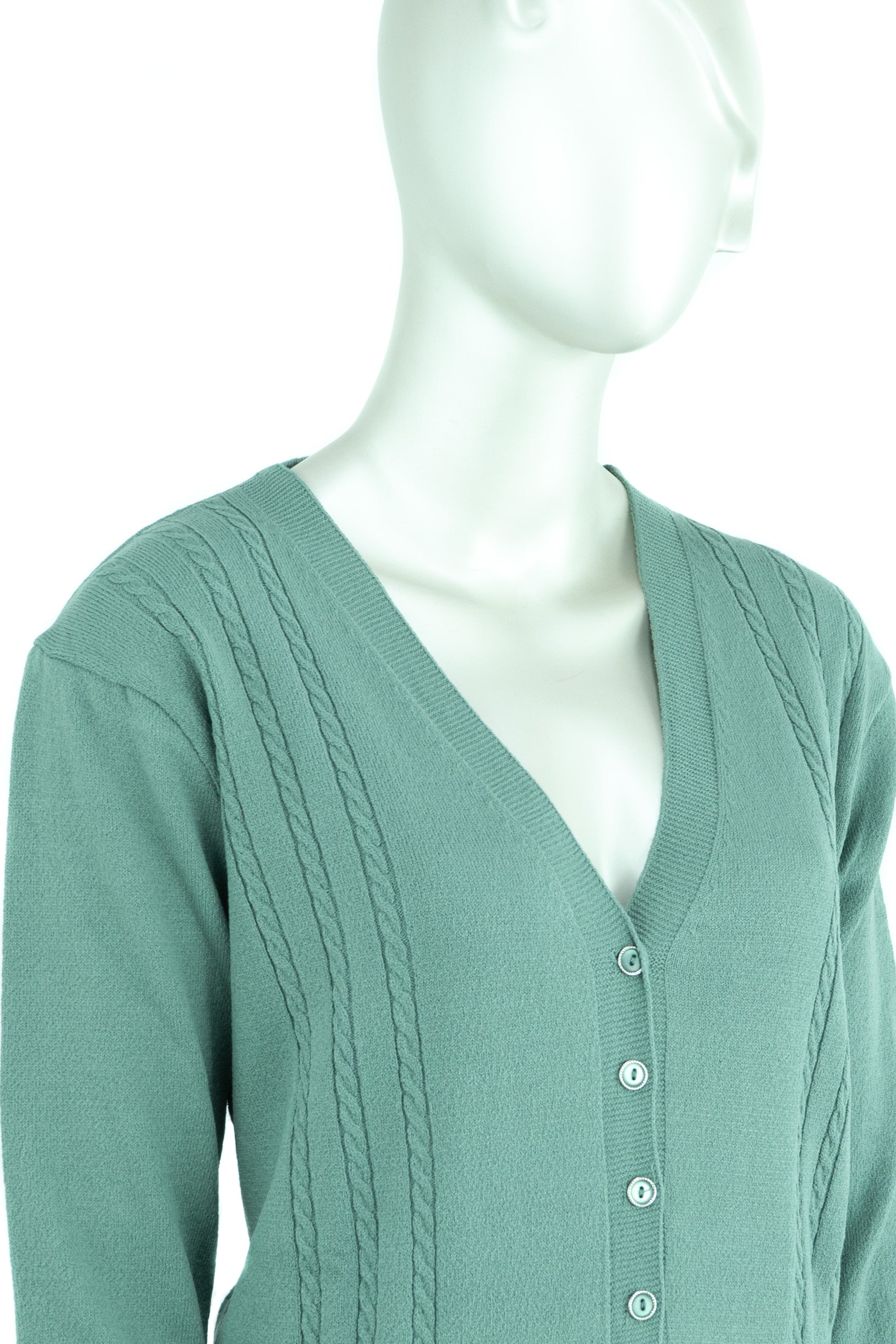 Oppland Kadın Kışlık Örgü Desenli Düğmeli Çift Cepli Uzun Kollu Normal Kesim Likralı Kardelen Dokuma Anne Hırka