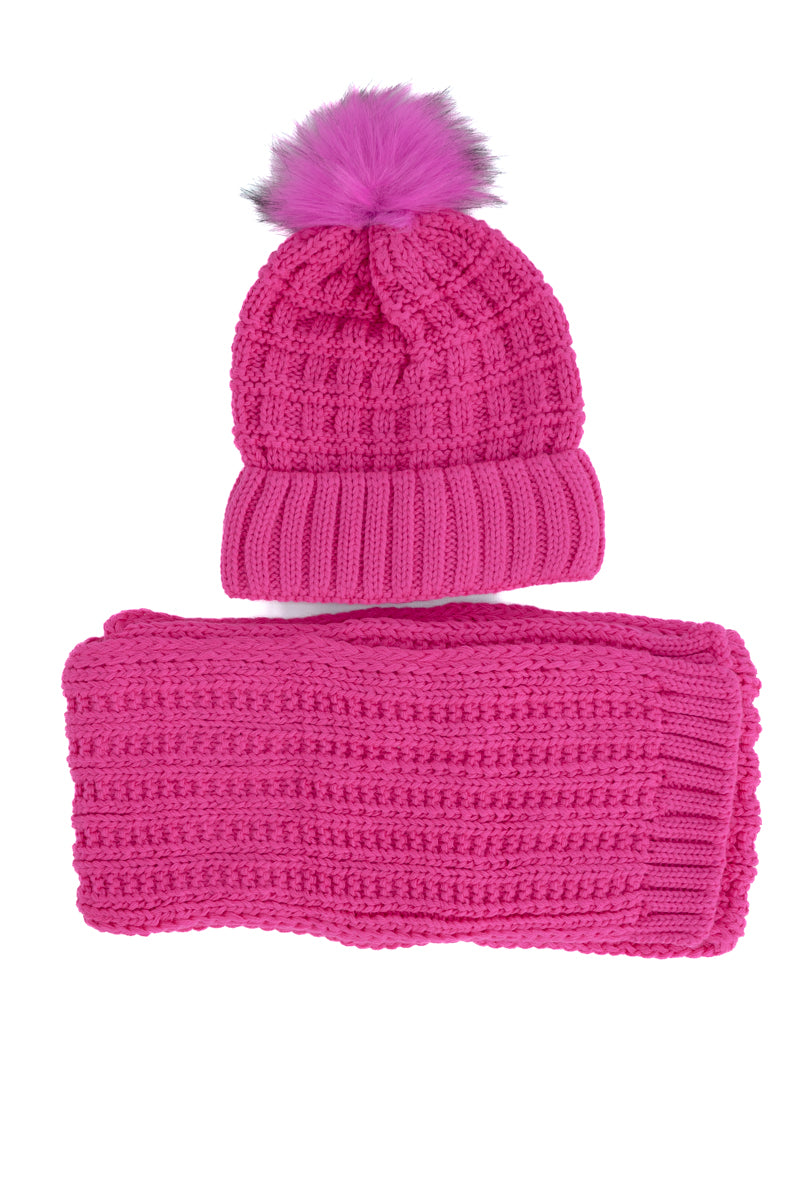 Oppland Kadın Kışlık Kalın Ponponlu Bere ve Atkı Takımı Pamuklu Katlamalı Sıcak Tutar Esnek Rüzgar Geçirmez Rahat Hafif