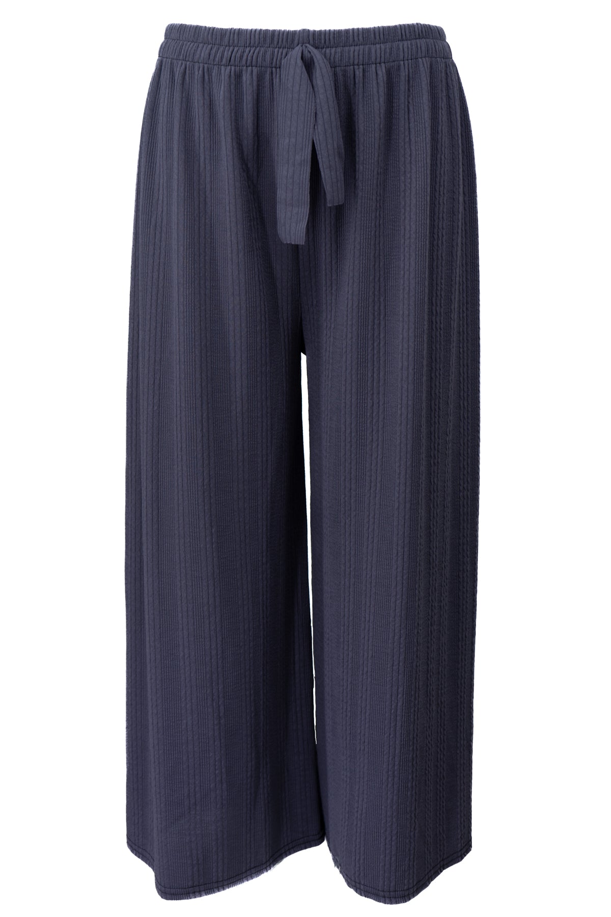 Kadın Kışlık Pantolon Pamuklu Burgu Kumaş Beli Lastikli Saç Örgü Modelli Likralı Geniş Paça