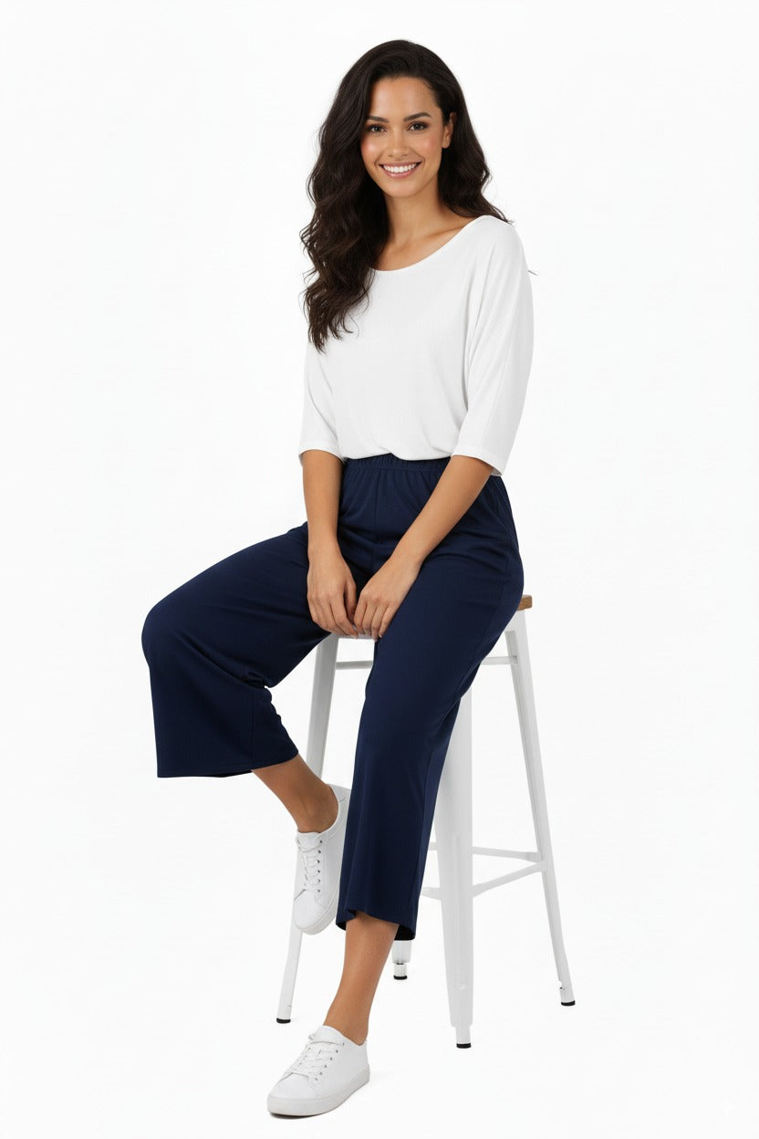 Kadın Kışlık Pantolon Duble Kumaş Beli Lastikli Jumbo Battal Beden Rahat Kesim Tam Kalıp