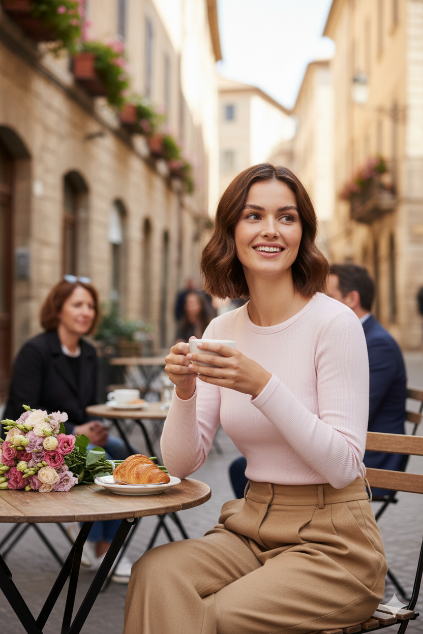 Kadın Bedene Oturan Likralı Pamuklu Kumaş Badi Düz Renk Yuvarlak Yaka Uzun Kollu Dar Kesim