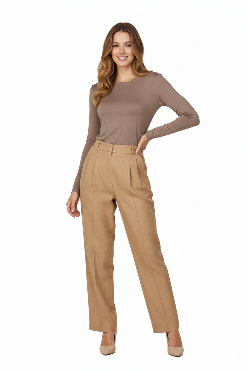 Kadın Düz Renk Uzun Kollu Dar Kesim Bedene Oturan Likralı Turlu Viskon Kumaş Badi