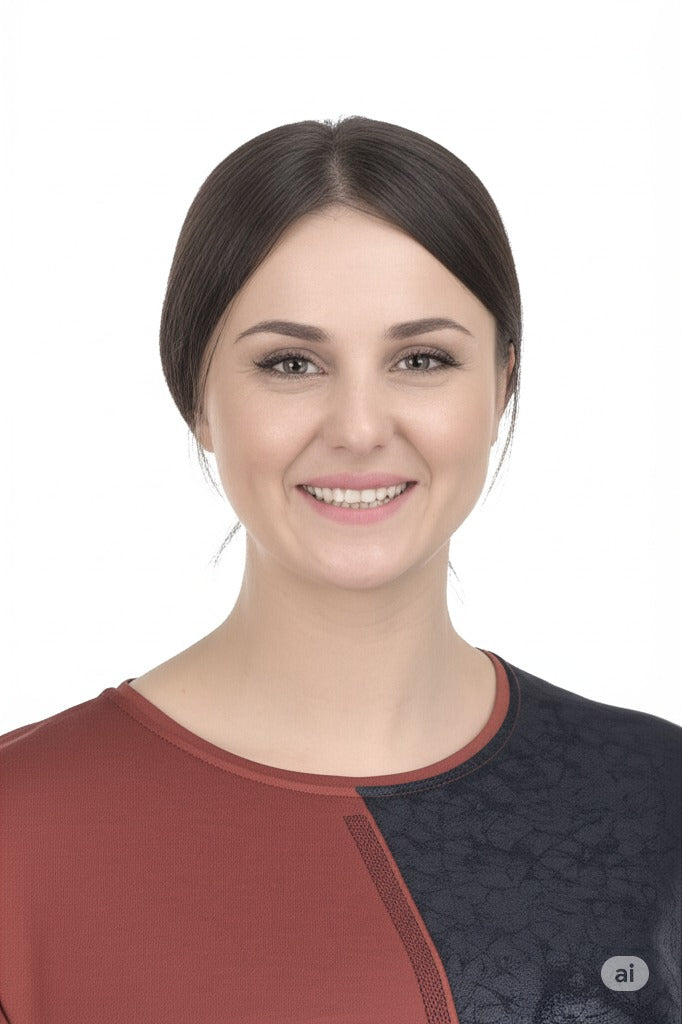 Kadın Viskon Penye Kumaş Taşlı Anne Bluz Yuvarlak Yaka Desenli Uzun Kol Tam Kalıp