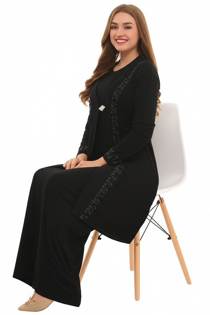 Kadın 2 Li Anne Takım Likralı Sandy Kumaş Şık ve Modern Pırlantam Modelli Bisiklet Yakalı