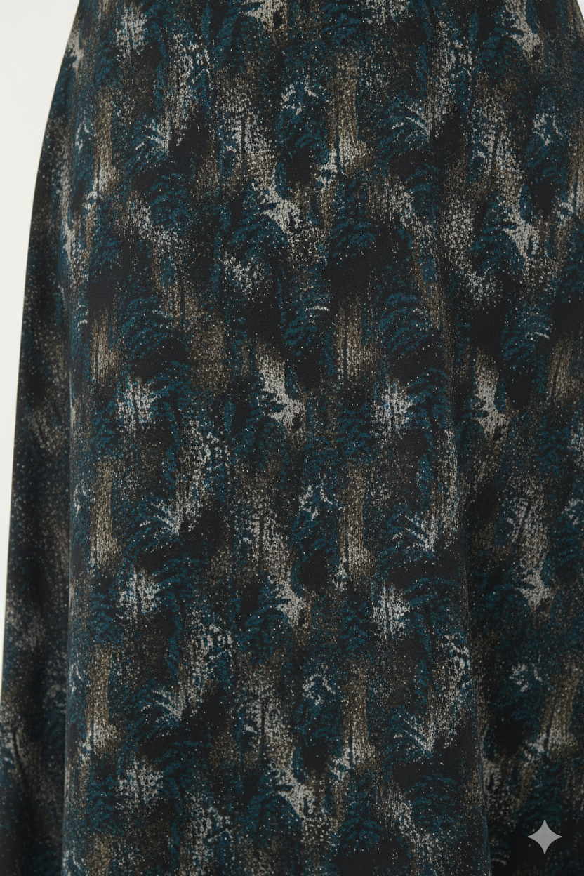 Oppland Kadın Anne Çan Etek Soft Dokulu iç Göstermez Zahmetsiz Desenli Dökümlü Tam Kalıp