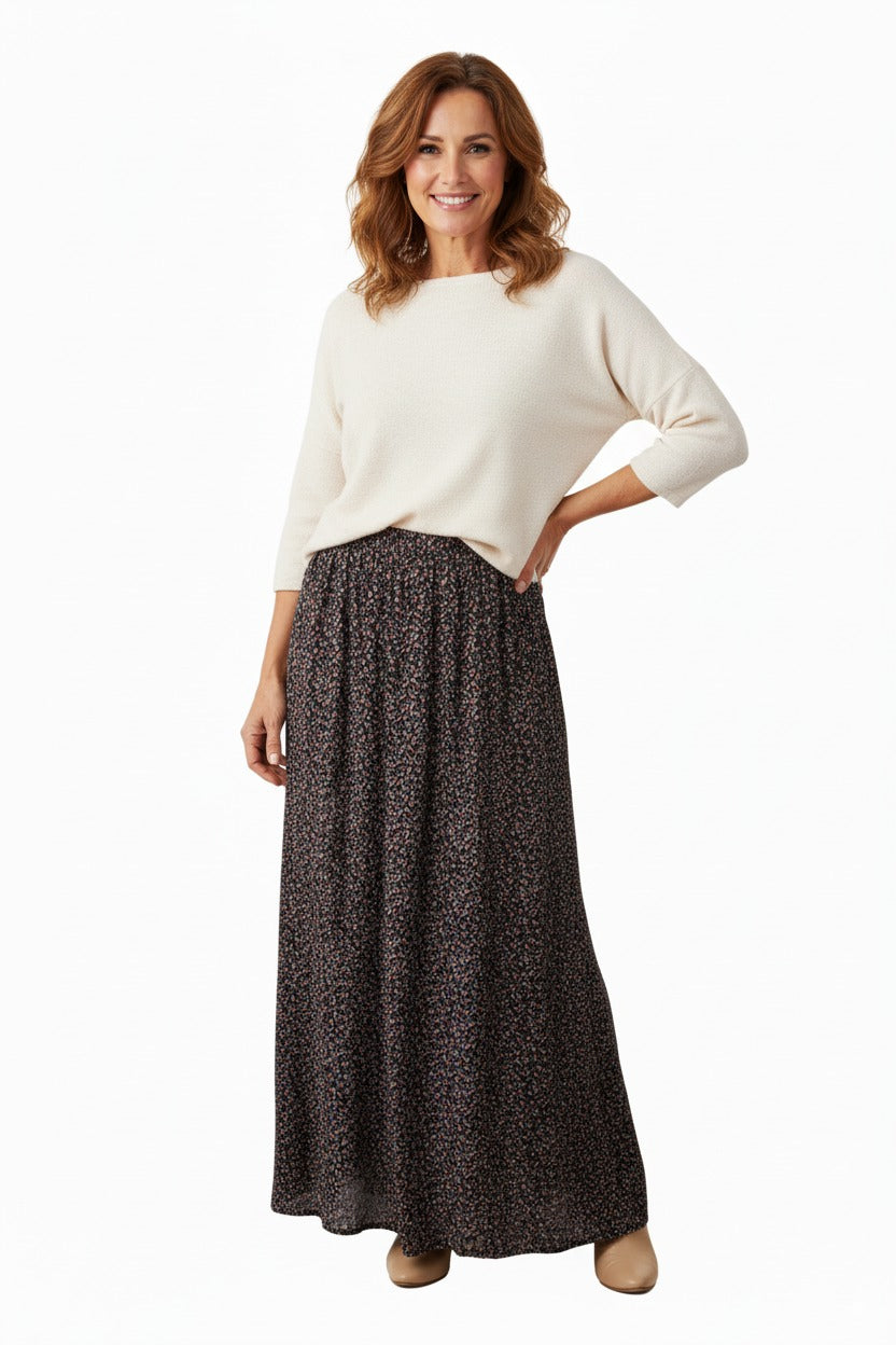 Kadın Etek Dokuma Viskon Pamuklu Kumaş Mini Sarmaşık Model Lastikli Rahat Kesim Tam Kalıp