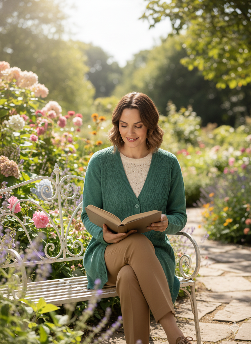 Oppland Kadın Kışlık Triko Hırka Çift Cepli Esnek Önü Düğmeli Klasik Örgü Doku Motifli