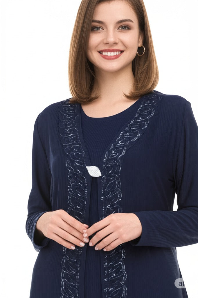 Kadın Boydan Elbise Özel Düğünlük Likralı Sandy Kumaş Hanedan Model Bisiklet Yakalı Rahat