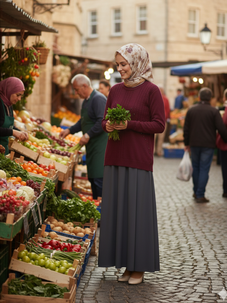 Oppland Kadın Kışlık Triko Kazak Bisiklet Yaka Boncuk Detaylı Motifli Rahat Tam Kalıp