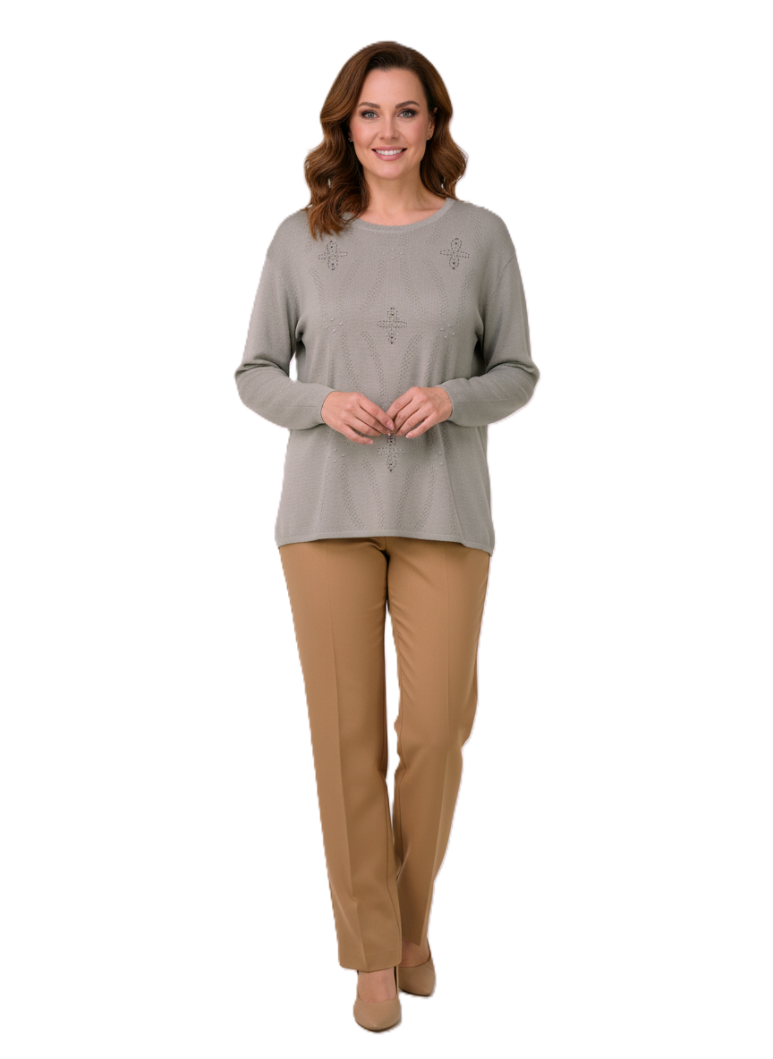 Oppland Kadın Kışlık Anne Kazak Mimoza Dokuma Yumuşacık Rahat Kesim Tam Kalıp Esnek