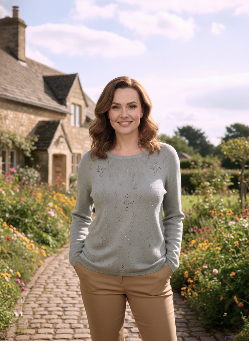 Oppland Kadın Kışlık Anne Kazak Mimoza Dokuma Yumuşacık Rahat Kesim Tam Kalıp Esnek