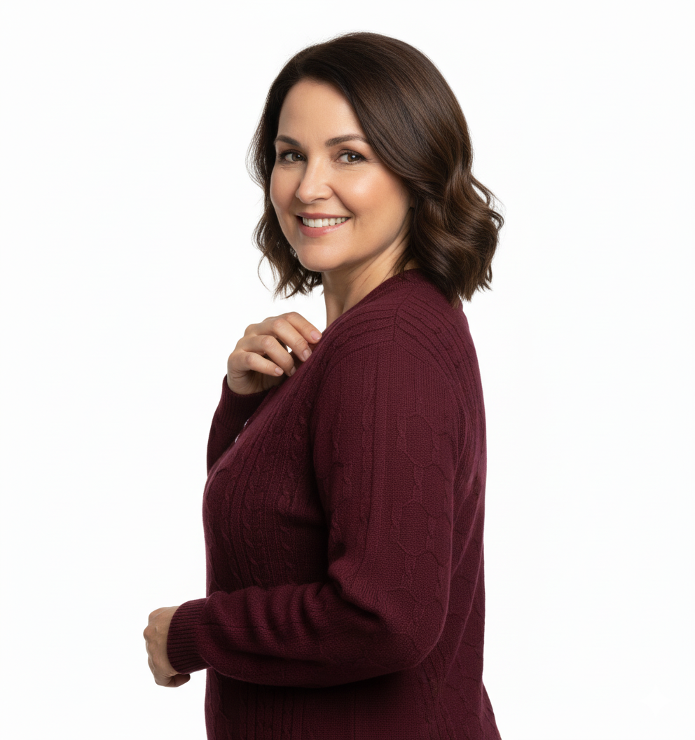 Oppland Kadın Kışlık Triko Kazak Kardelen Örme V Yaka Yumuşacık Rahat Tam Kalıp