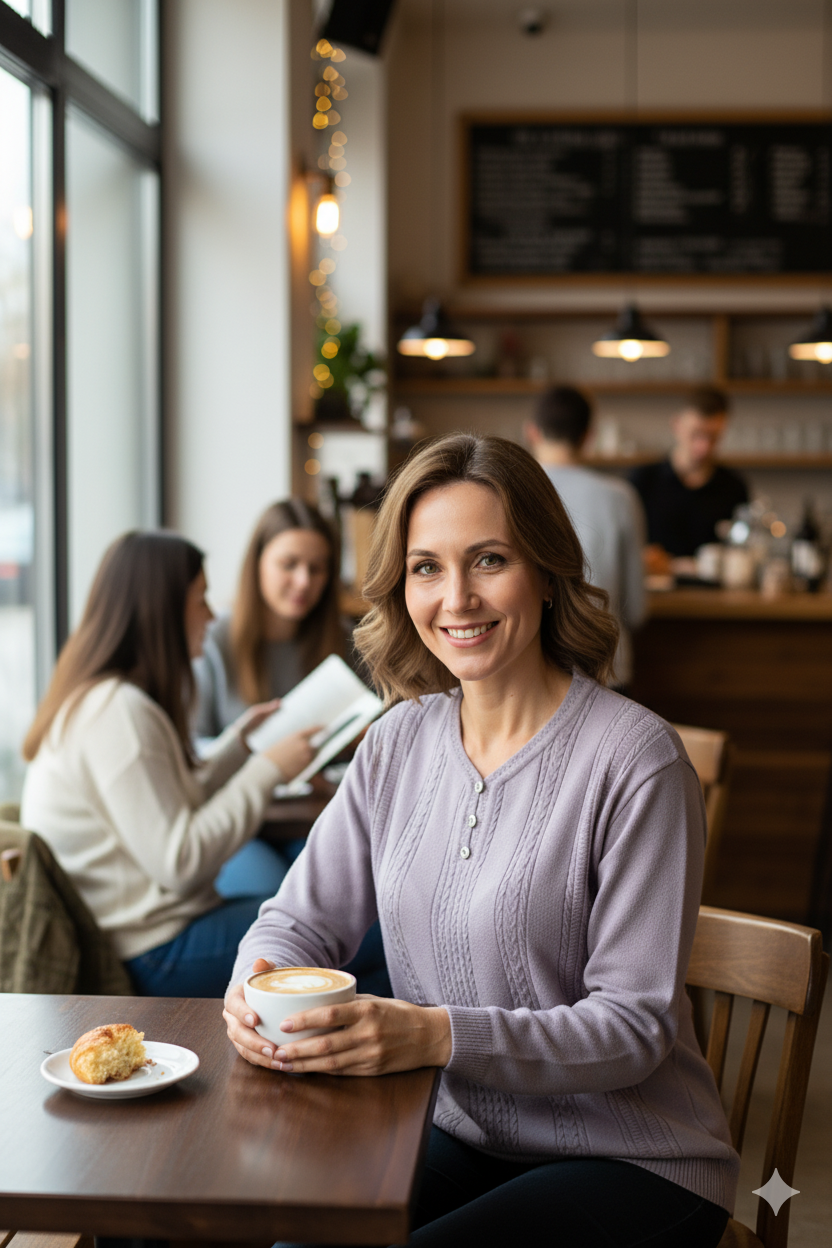 Kadın Kışlık Motifli Armut Yaka Üç Düğmeli Likralı Pamuklu Kardelen Dokuma Anne Kazak