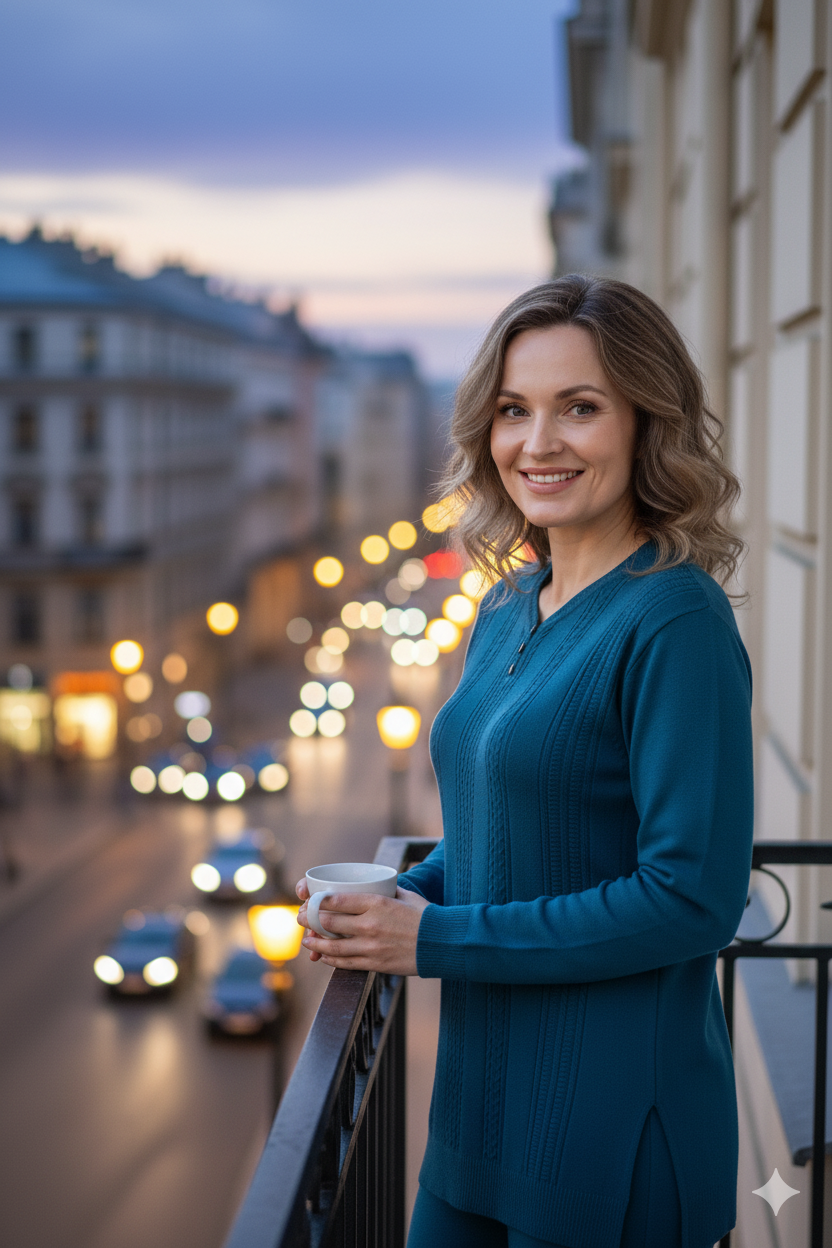 Kadın Kışlık Kendinden Motifli V Yaka Pamuklu Kardelen Tam Kalıp Dokuma Anne Kazak