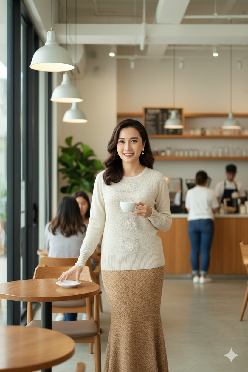 Kadın Kışlık Çiçek Tacı Motifli Boncuklu Ve Taşlı Kardelen Dokuma Genç Anne Triko Kazak