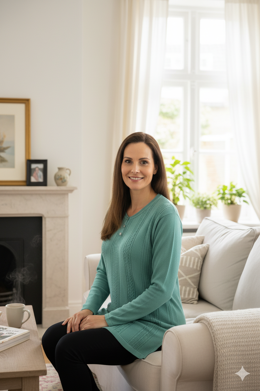 Kadın Kışlık Motifli Armut Yaka Üç Düğmeli Likralı Pamuklu Kardelen Dokuma Anne Kazak